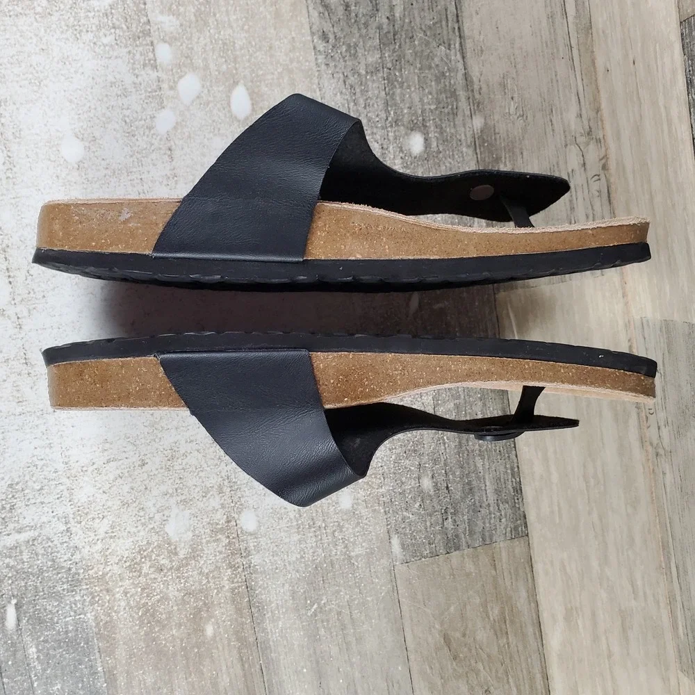 Cushionaire Thong Sandals Mens Sz 11 Black Slip On Flip Flop
